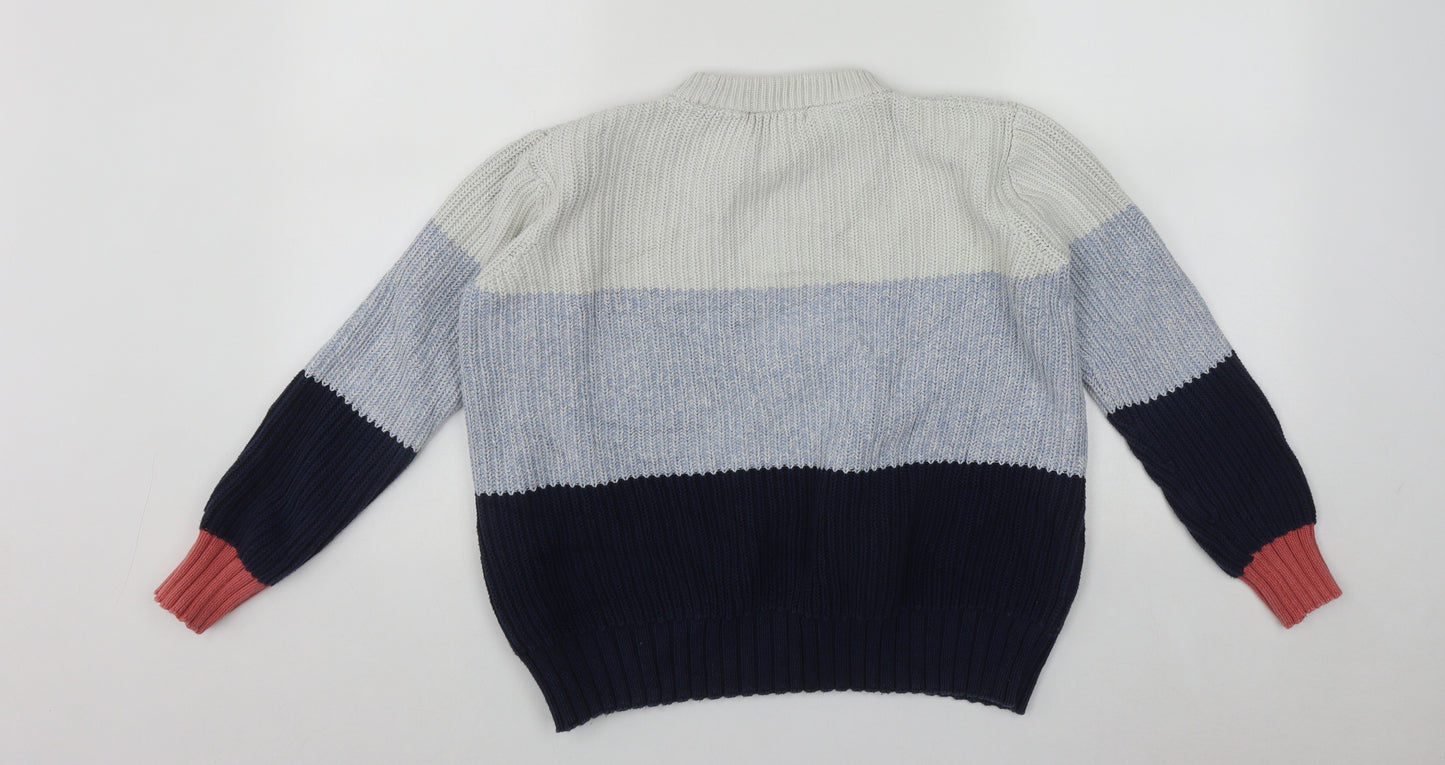 Marks and Spencer Womens Multicoloured Round Neck  Cotton Pullover Jumper Size S