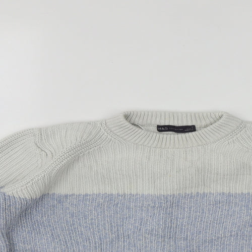 Marks and Spencer Womens Multicoloured Round Neck  Cotton Pullover Jumper Size S