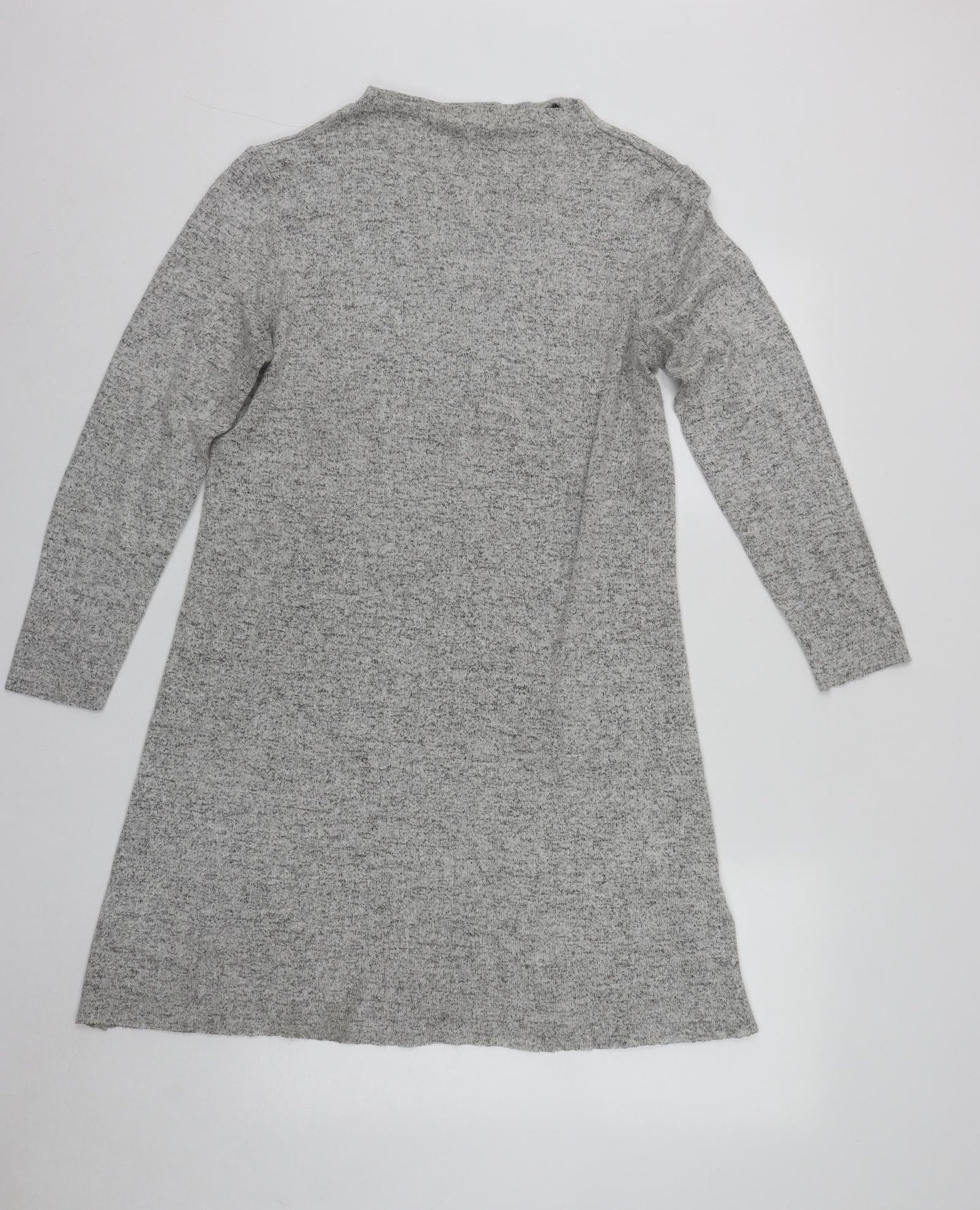 Only Womens Grey Round Neck  Viscose Tunic Jumper Size L