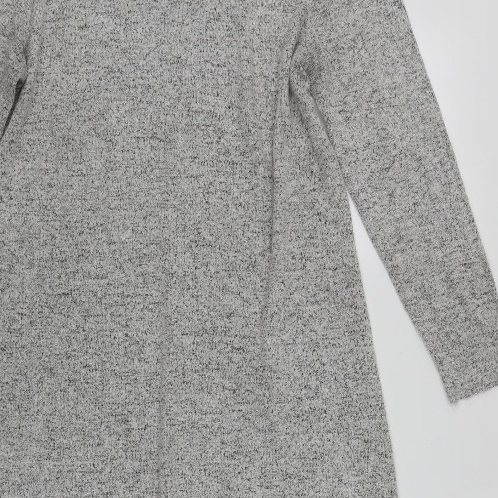Only Womens Grey Round Neck  Viscose Tunic Jumper Size L
