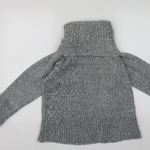 Imagine Womens Grey Roll Neck  Acrylic Pullover Jumper Size L