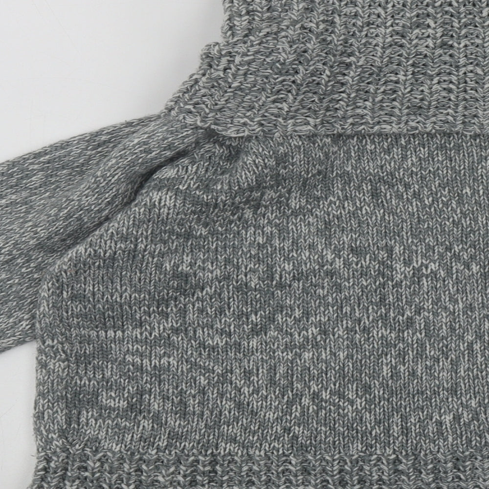 Imagine Womens Grey Roll Neck  Acrylic Pullover Jumper Size L