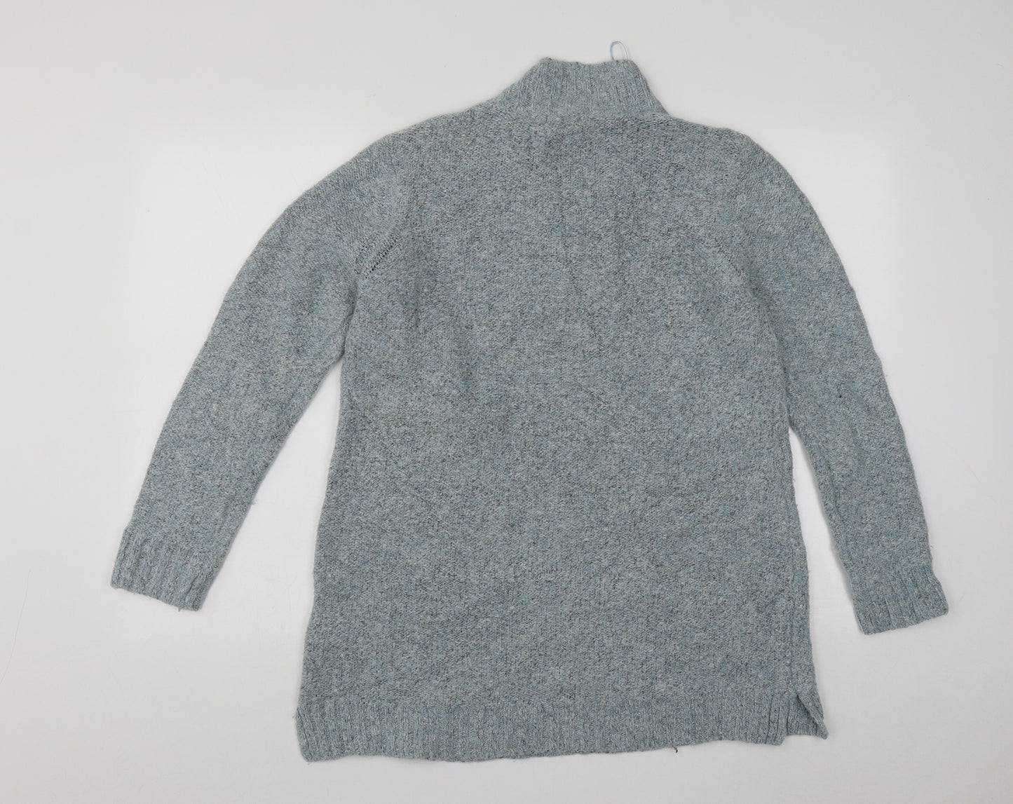 M&Co Womens Green High Neck  Acrylic Pullover Jumper Size 14