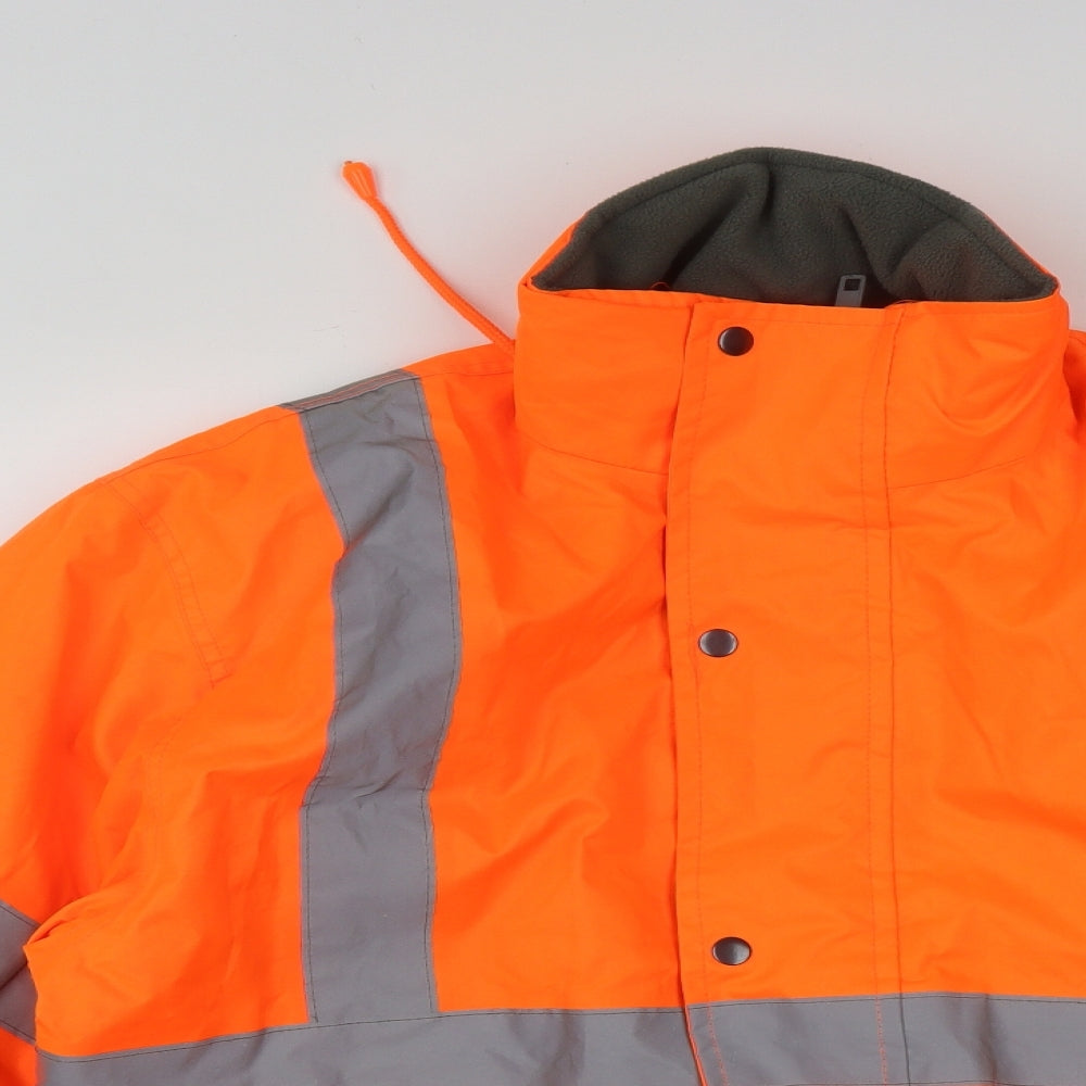 Be Seen  Mens Orange   Jacket  Size L  Zip - High Visability