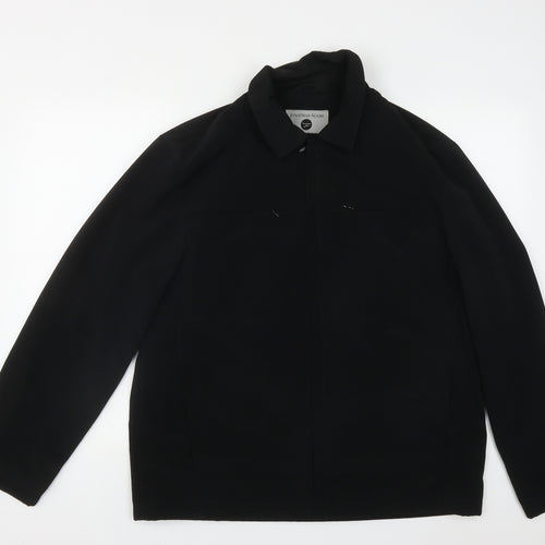 Jonathon Adams Mens Black   Overcoat Coat Size M  Zip
