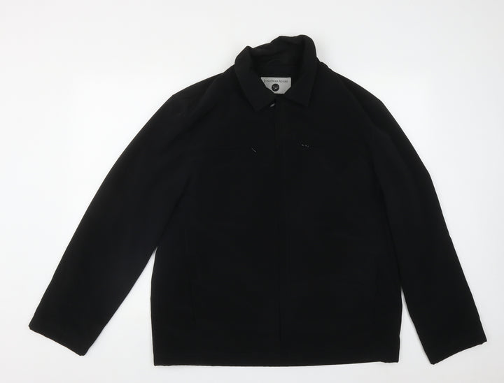Jonathon Adams Mens Black   Overcoat Coat Size M  Zip