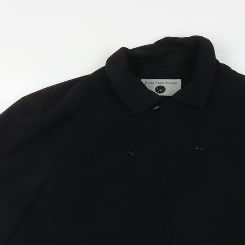 Jonathon Adams Mens Black   Overcoat Coat Size M  Zip