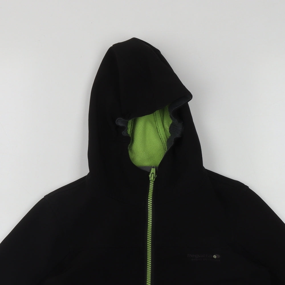 Regatta Boys Black   Windbreaker Coat Size 7-8 Years  Zip
