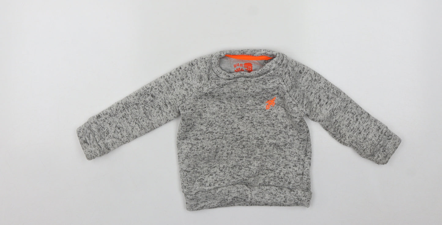 F&F Boys Grey  Polyester Pullover Jumper Size 12-18 Months
