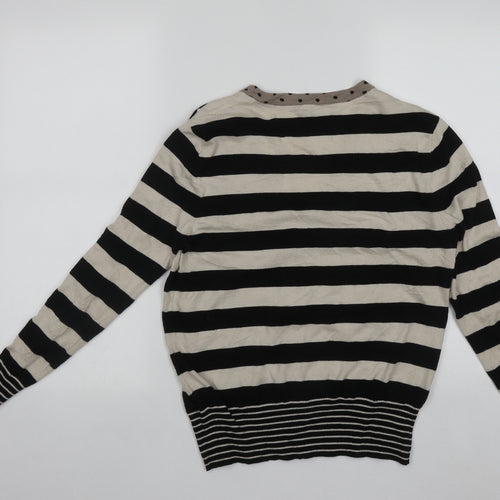 Gerry Weber Womens Multicoloured V-Neck Striped Acrylic Cardigan Jumper Size S