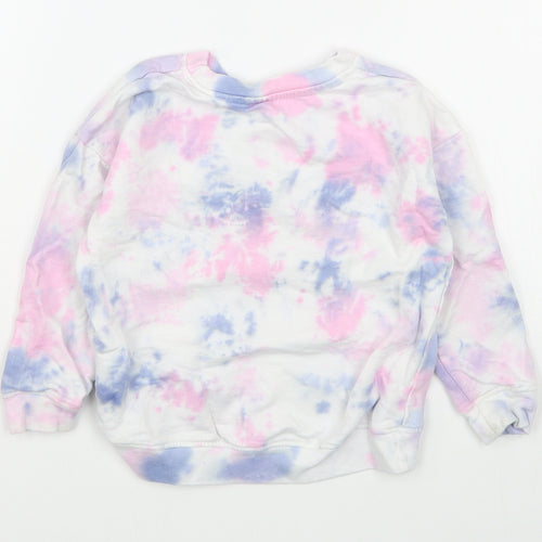 DKNY Girls Multicoloured  100% Cotton Pullover Sweatshirt Size 3 Years  Pullover - Tie Dye
