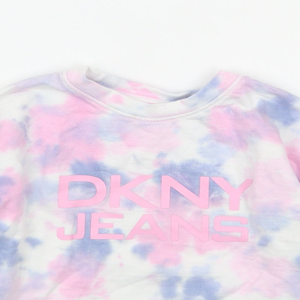 DKNY Girls Multicoloured  100% Cotton Pullover Sweatshirt Size 3 Years  Pullover - Tie Dye