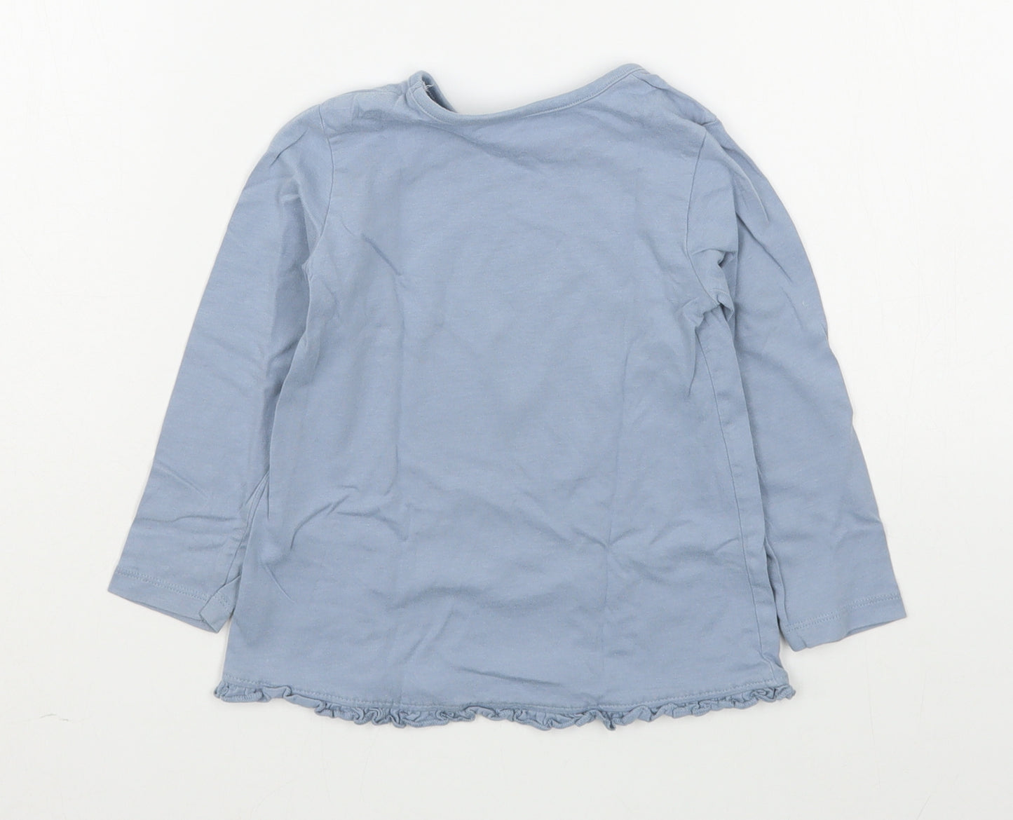 George Girls Blue  100% Cotton Basic T-Shirt Size 18-24 Months Round Neck Pullover