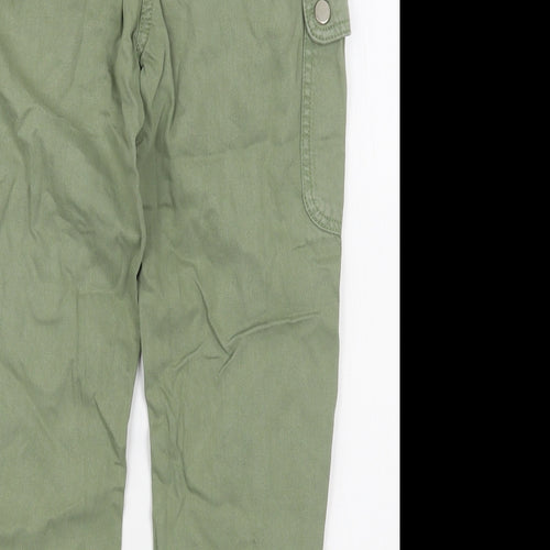 Matalan Girls Green  Cotton Cargo Trousers Size 9 Months  Regular Zip