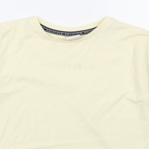 Holyfield Boys Yellow  Cotton Basic T-Shirt Size 8-9 Years Round Neck Pullover