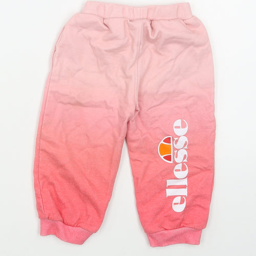 ellesse Girls Pink  Polyester Jogger Trousers Size 12-18 Months