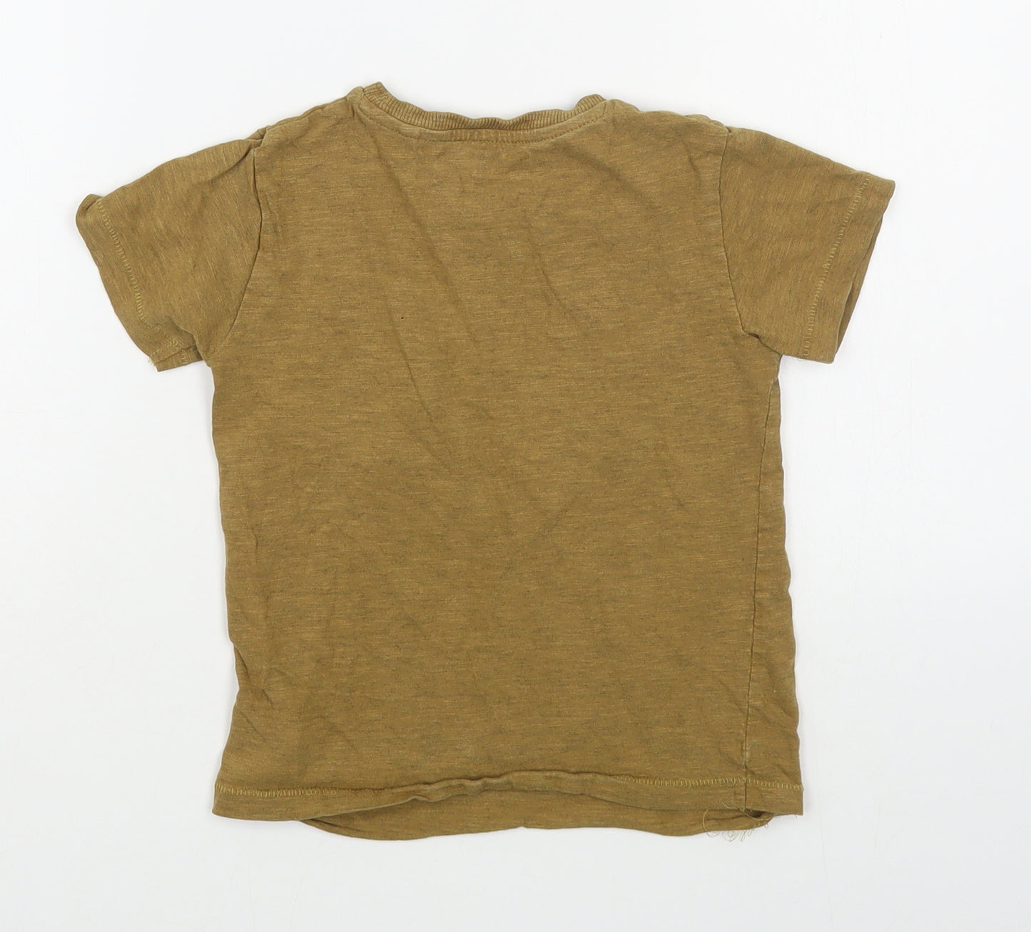 NEXT Boys Brown  Cotton Basic T-Shirt Size 3-4 Years Round Neck Pullover