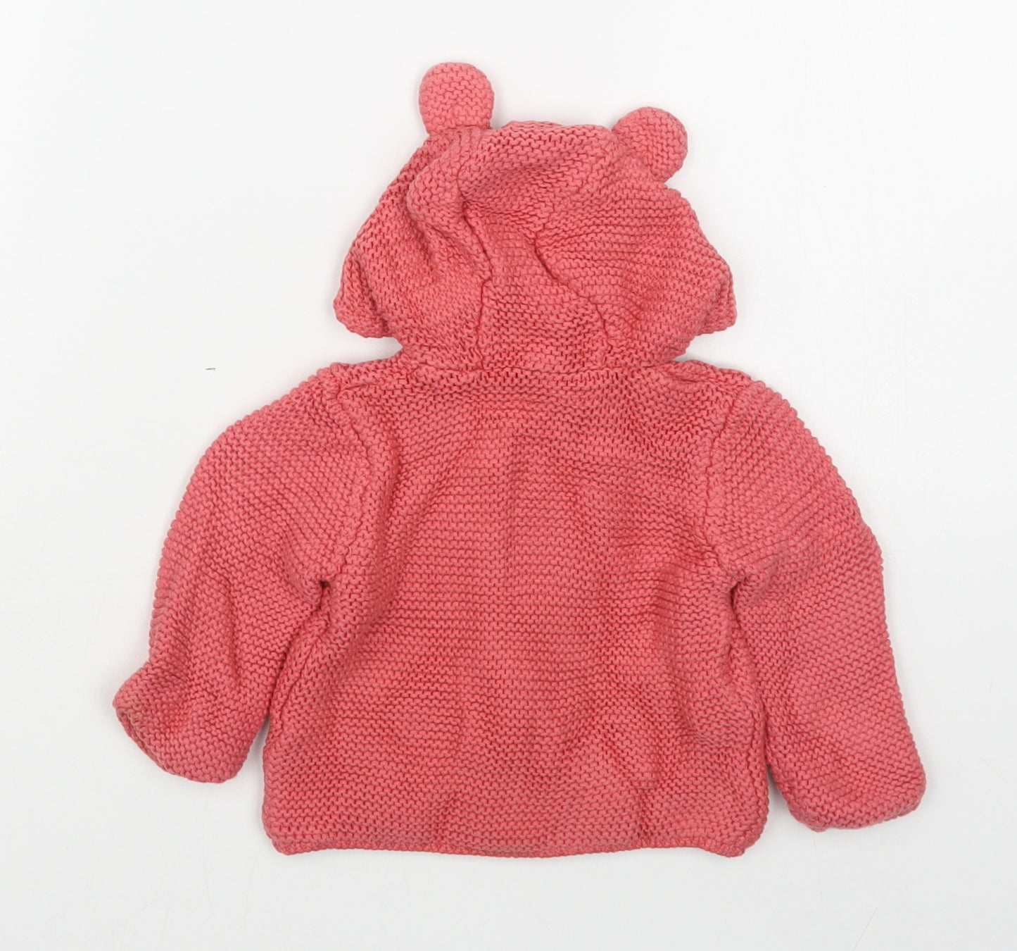 Marks and Spencer Girls Pink   Jacket Coatigan Size 3-6 Months   Button