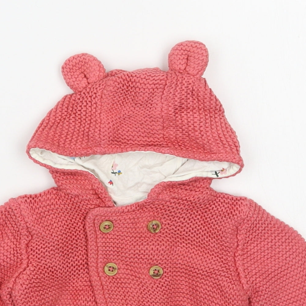 Marks and Spencer Girls Pink   Jacket Coatigan Size 3-6 Months   Button