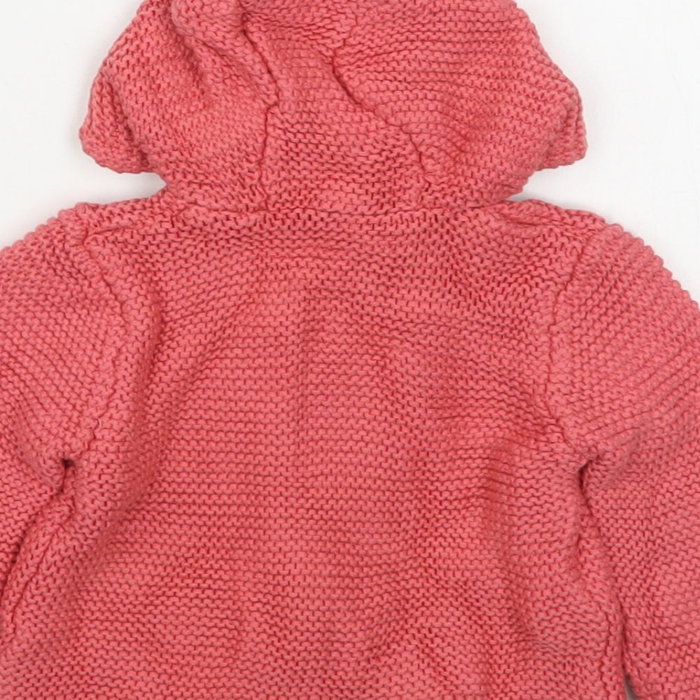 Marks and Spencer Girls Pink   Jacket Coatigan Size 3-6 Months   Button