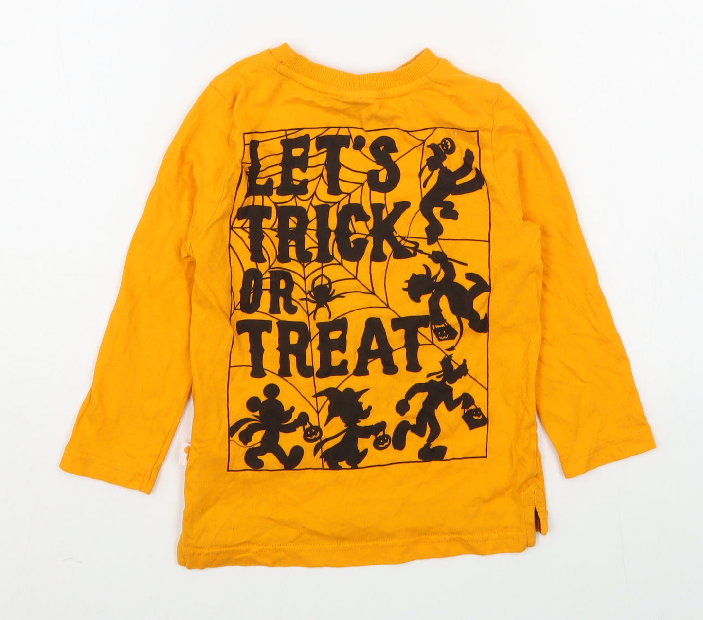 F&F Boys Orange  Cotton Basic T-Shirt Size 5-6 Years Round Neck Pullover