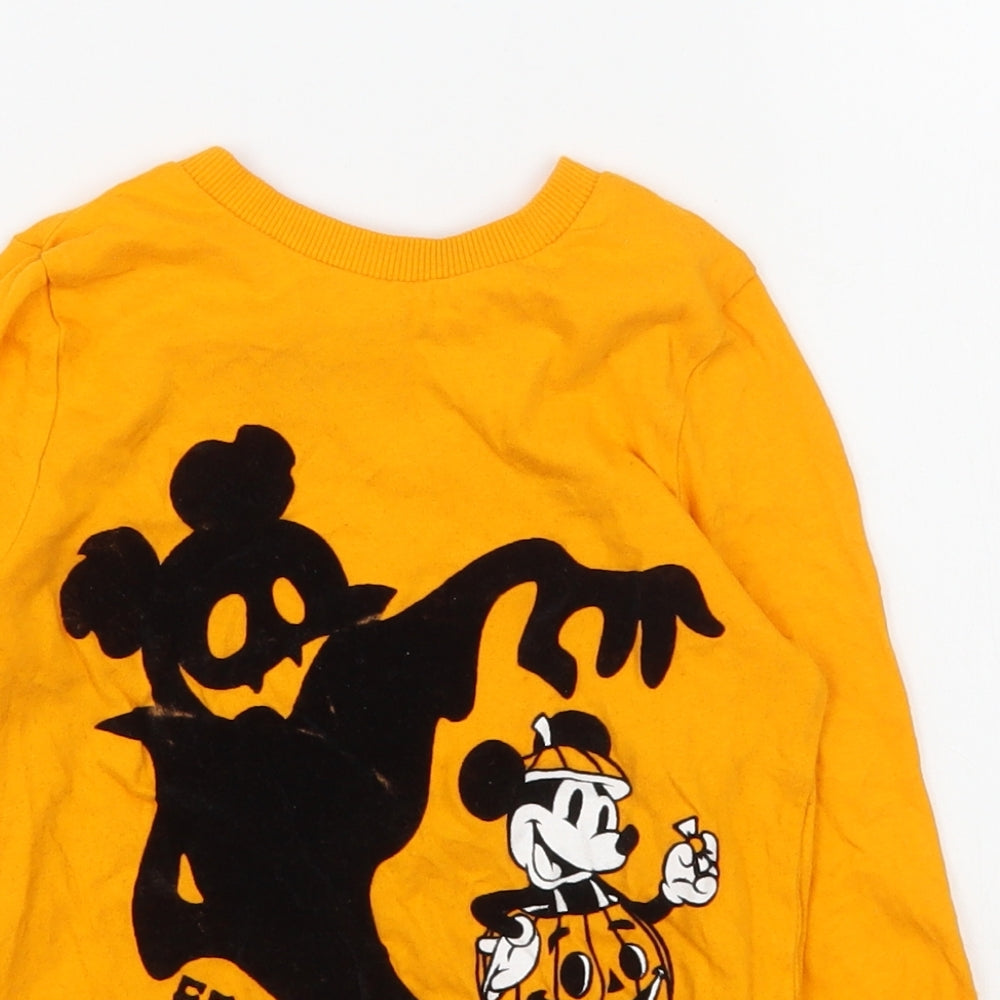 F&F Boys Orange  Cotton Basic T-Shirt Size 5-6 Years Round Neck Pullover