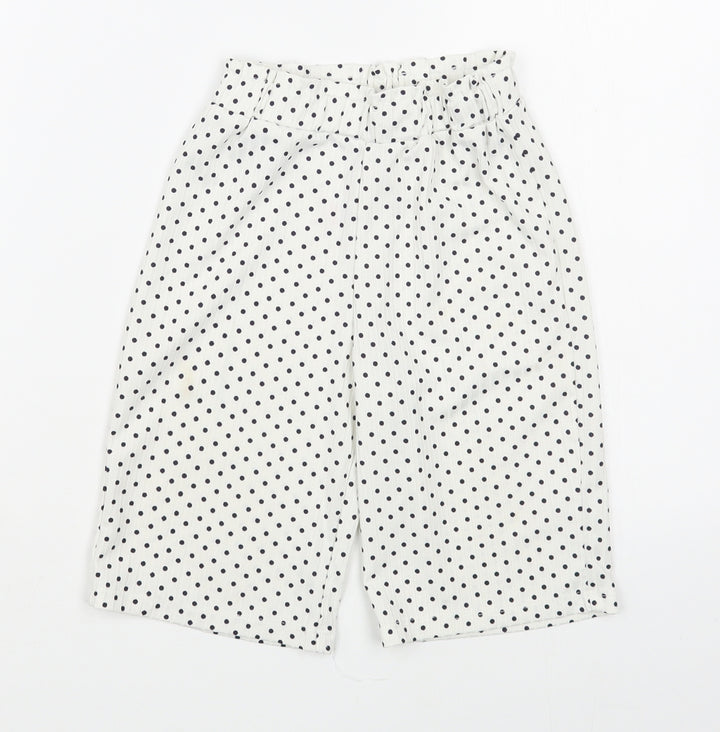 Jeff & Co Girls White Polka Dot Polyester Jogger Trousers Size 2-3 Years Regular