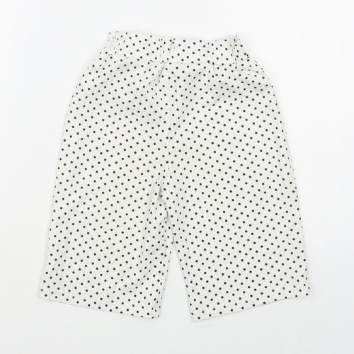 Jeff & Co Girls White Polka Dot Polyester Jogger Trousers Size 2-3 Years  Regular