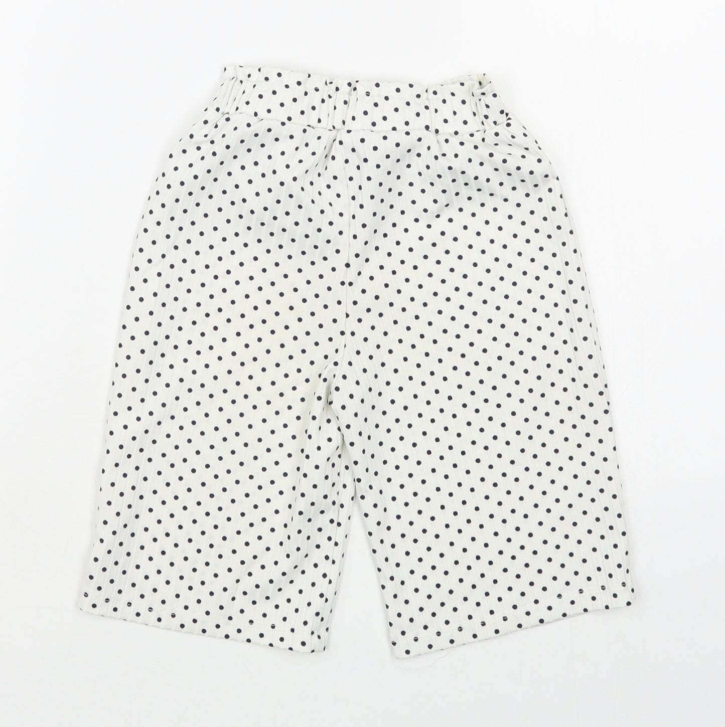 Jeff & Co Girls White Polka Dot Polyester Jogger Trousers Size 2-3 Years  Regular