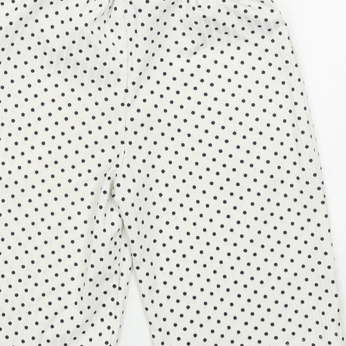 Jeff & Co Girls White Polka Dot Polyester Jogger Trousers Size 2-3 Years  Regular