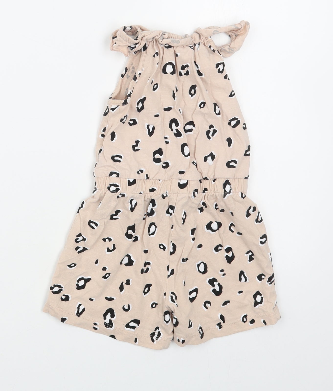George Girls Pink Animal Print 100% Cotton Playsuit One-Piece Size 2-3 Years  Pullover