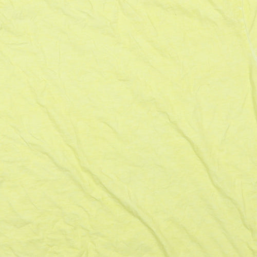 Oasis Womens Yellow  100% Cotton Basic T-Shirt Size S Round Neck