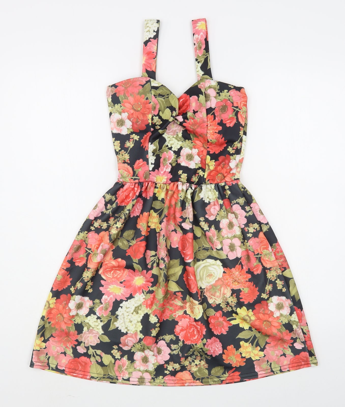 Cameo Rose Womens Multicoloured Floral Polyester Skater Dress  Size 8  Sweetheart Pullover
