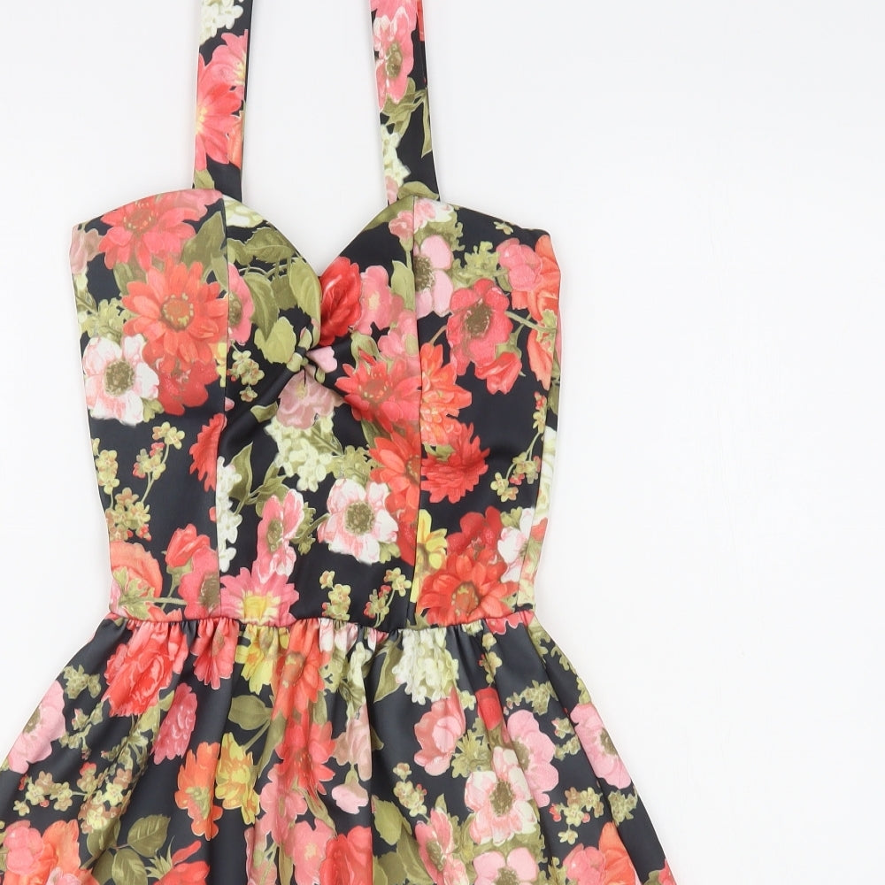 Cameo Rose Womens Multicoloured Floral Polyester Skater Dress  Size 8  Sweetheart Pullover