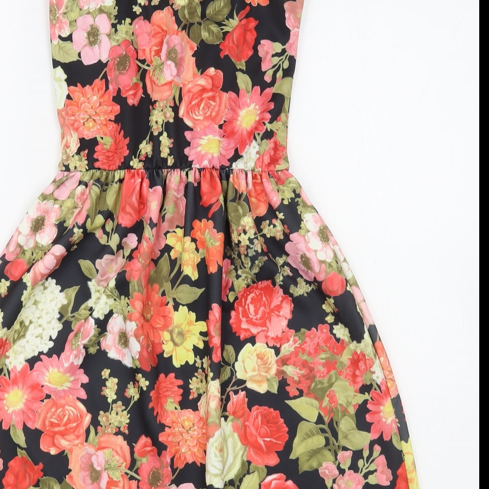 Cameo Rose Womens Multicoloured Floral Polyester Skater Dress  Size 8  Sweetheart Pullover