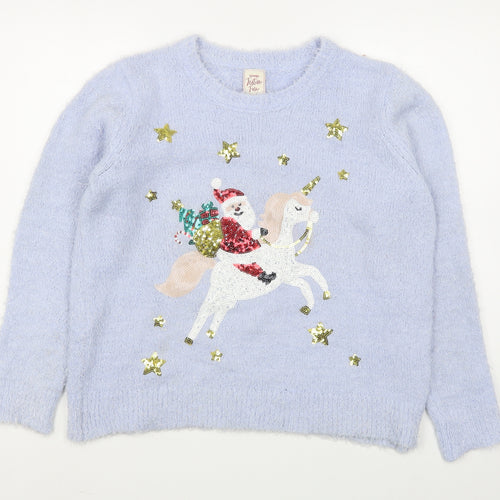 George Womens Pink Round Neck  Polyester Pullover Jumper Size L   - Christmas