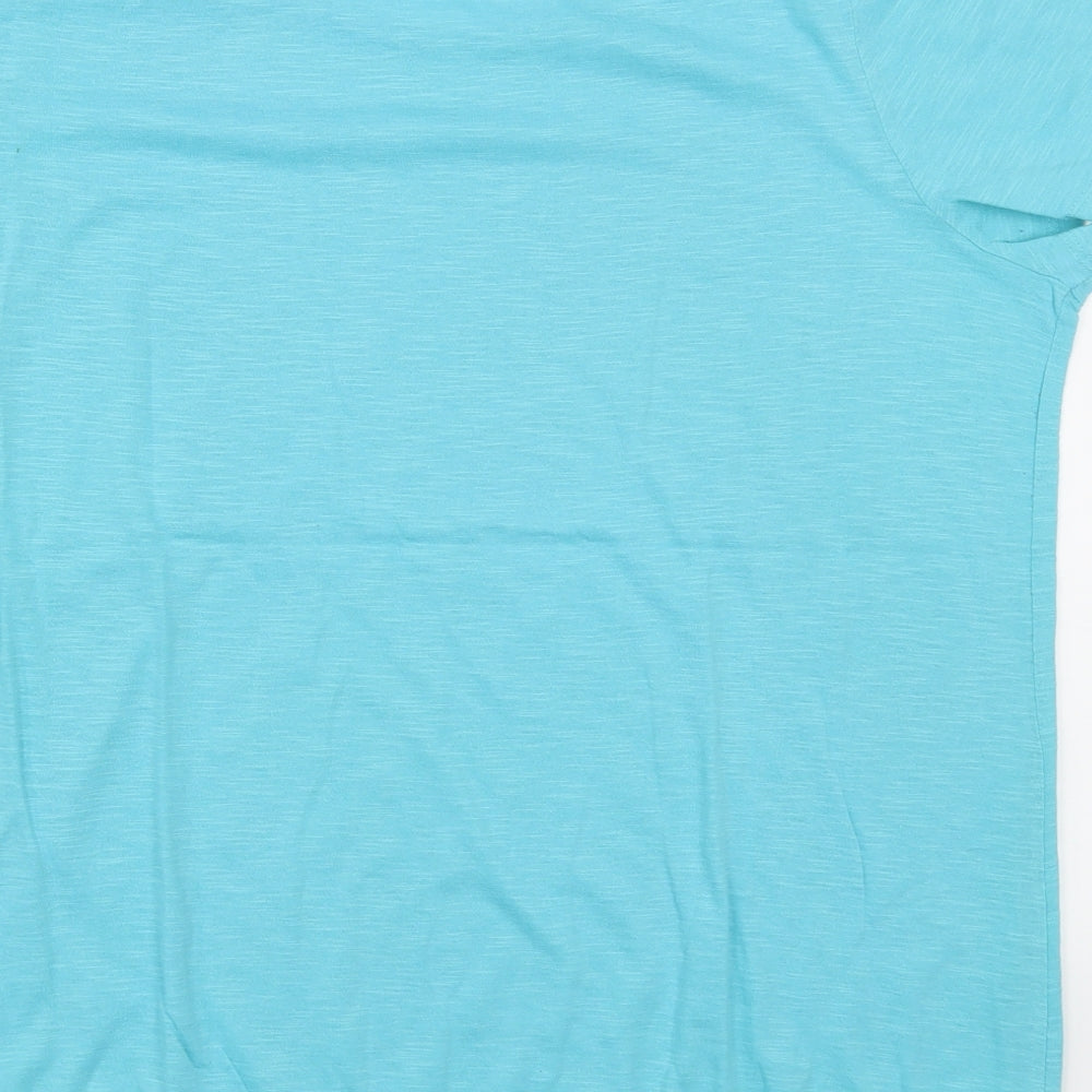 Bm Casual Womens Blue  Polyester Basic T-Shirt Size 18 Round Neck