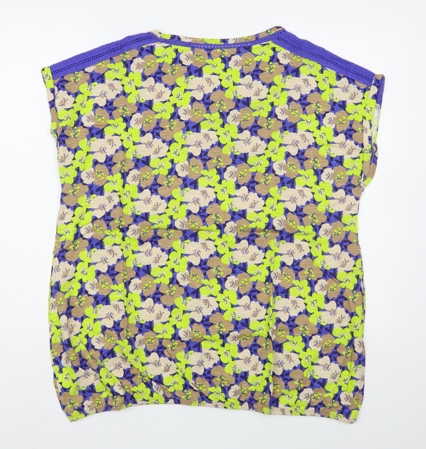 NEXT Womens Multicoloured Floral 100% Cotton Basic T-Shirt Size 20 Scoop Neck