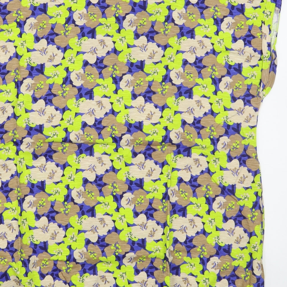 NEXT Womens Multicoloured Floral 100% Cotton Basic T-Shirt Size 20 Scoop Neck