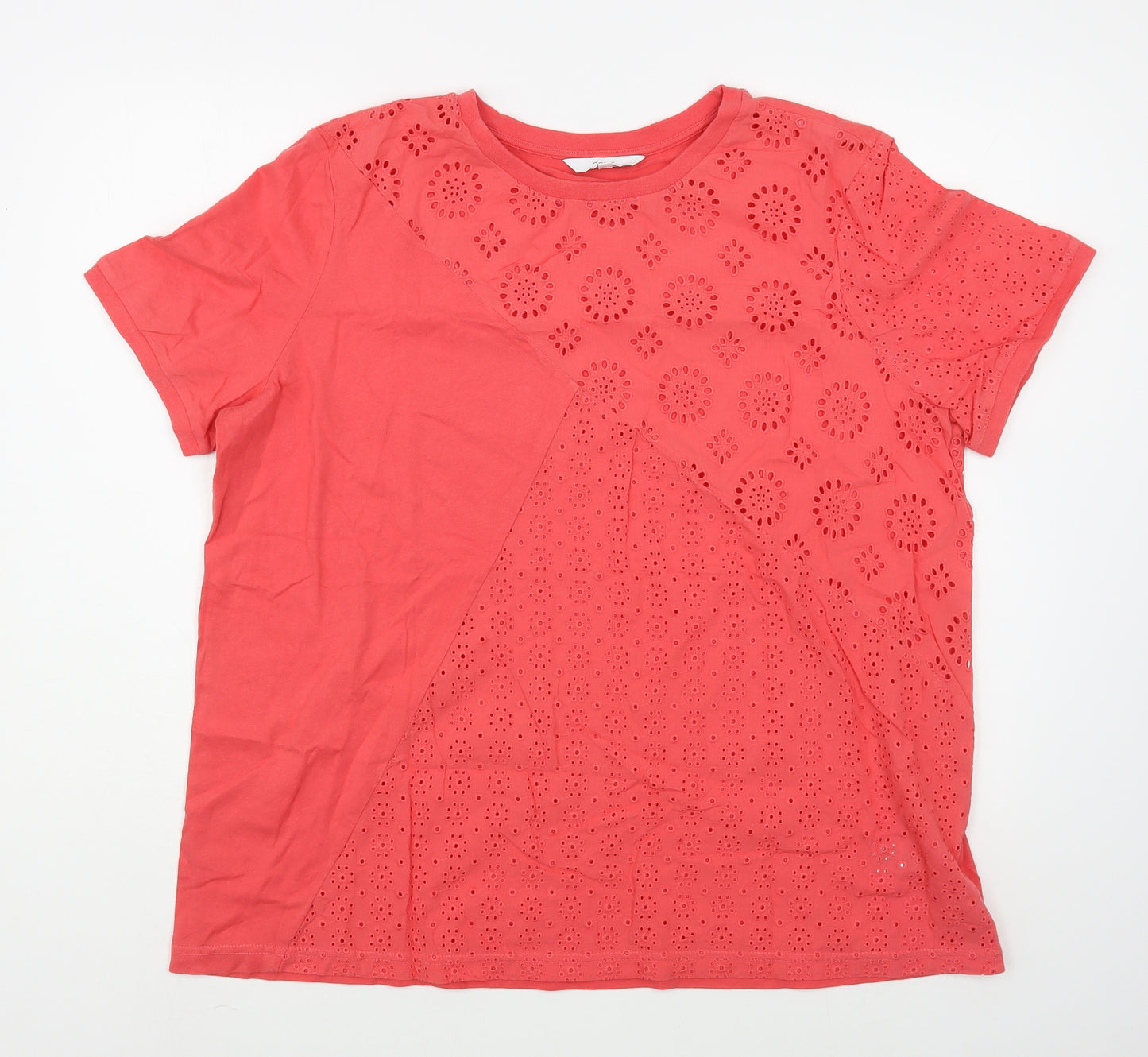 NEXT Womens Pink  100% Cotton Basic T-Shirt Size 20 Round Neck