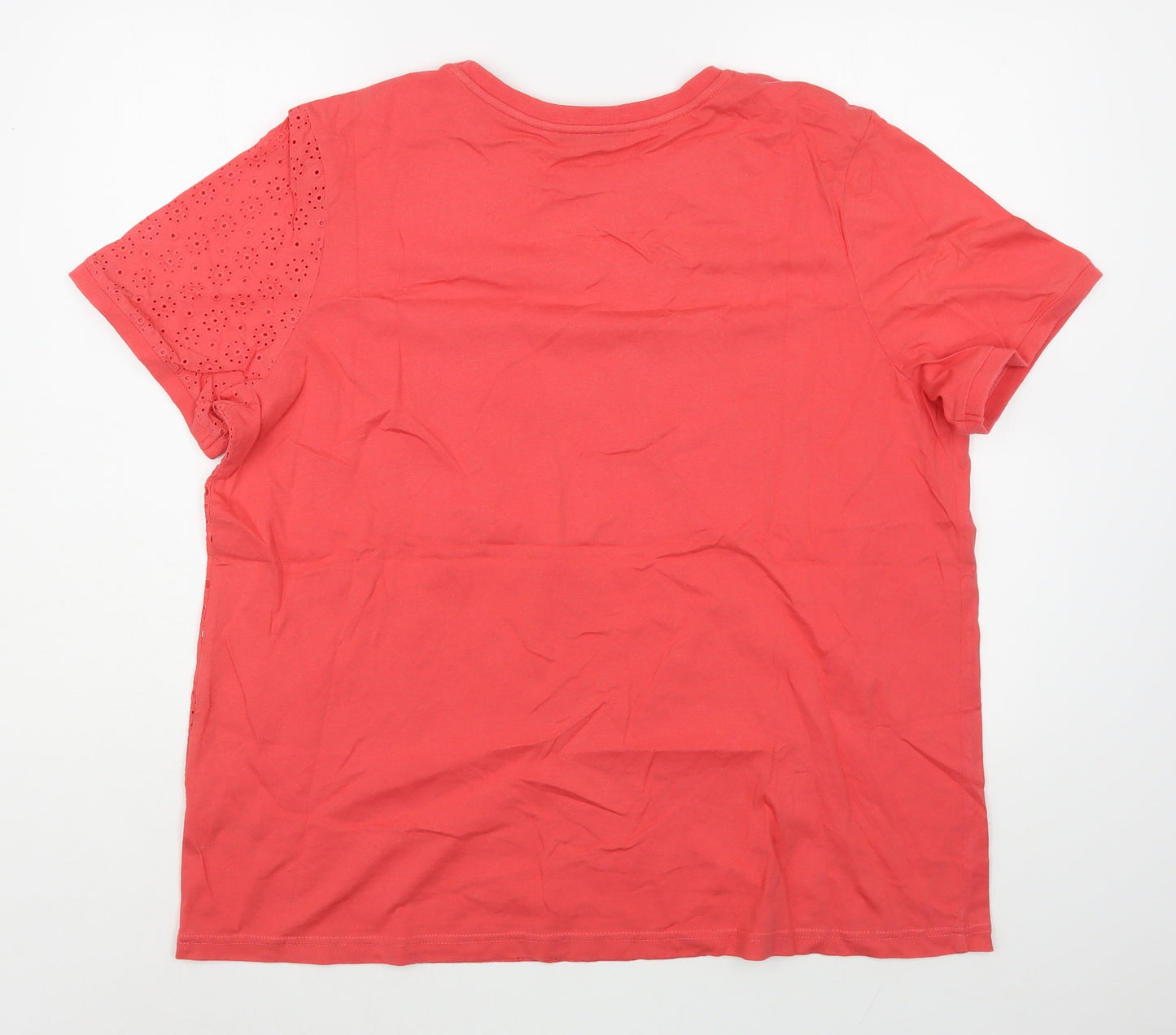NEXT Womens Pink  100% Cotton Basic T-Shirt Size 20 Round Neck