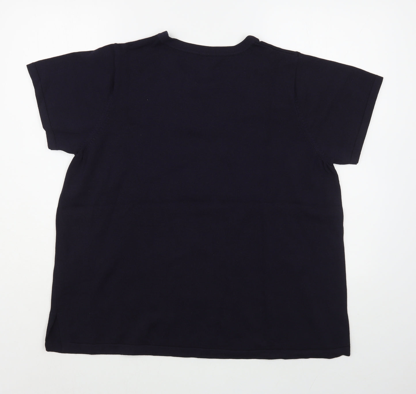 Marks and Spencer Womens Blue Round Neck  Viscose Pullover Jumper Size 18