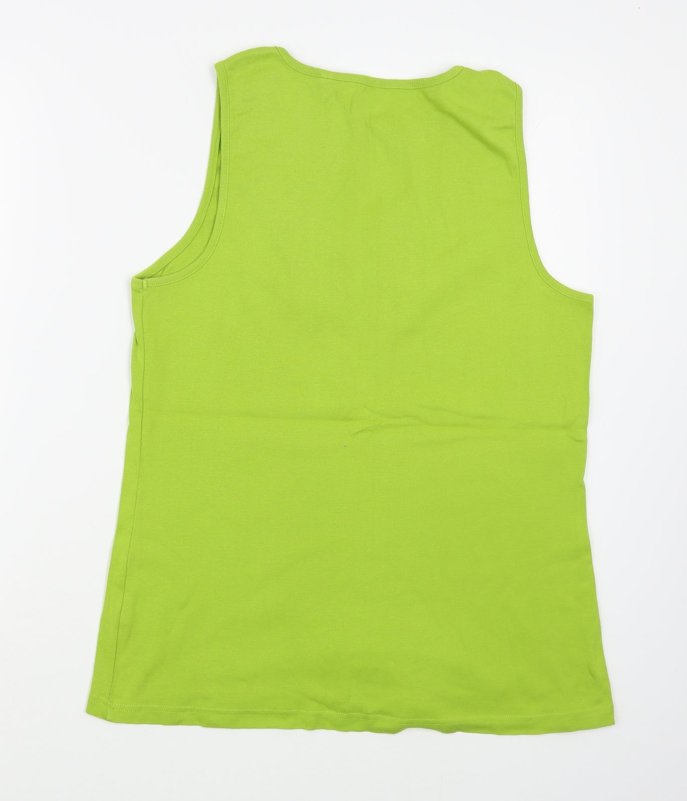 David Emanuel Womens Green  100% Cotton Basic Tank Size 18 Scoop Neck