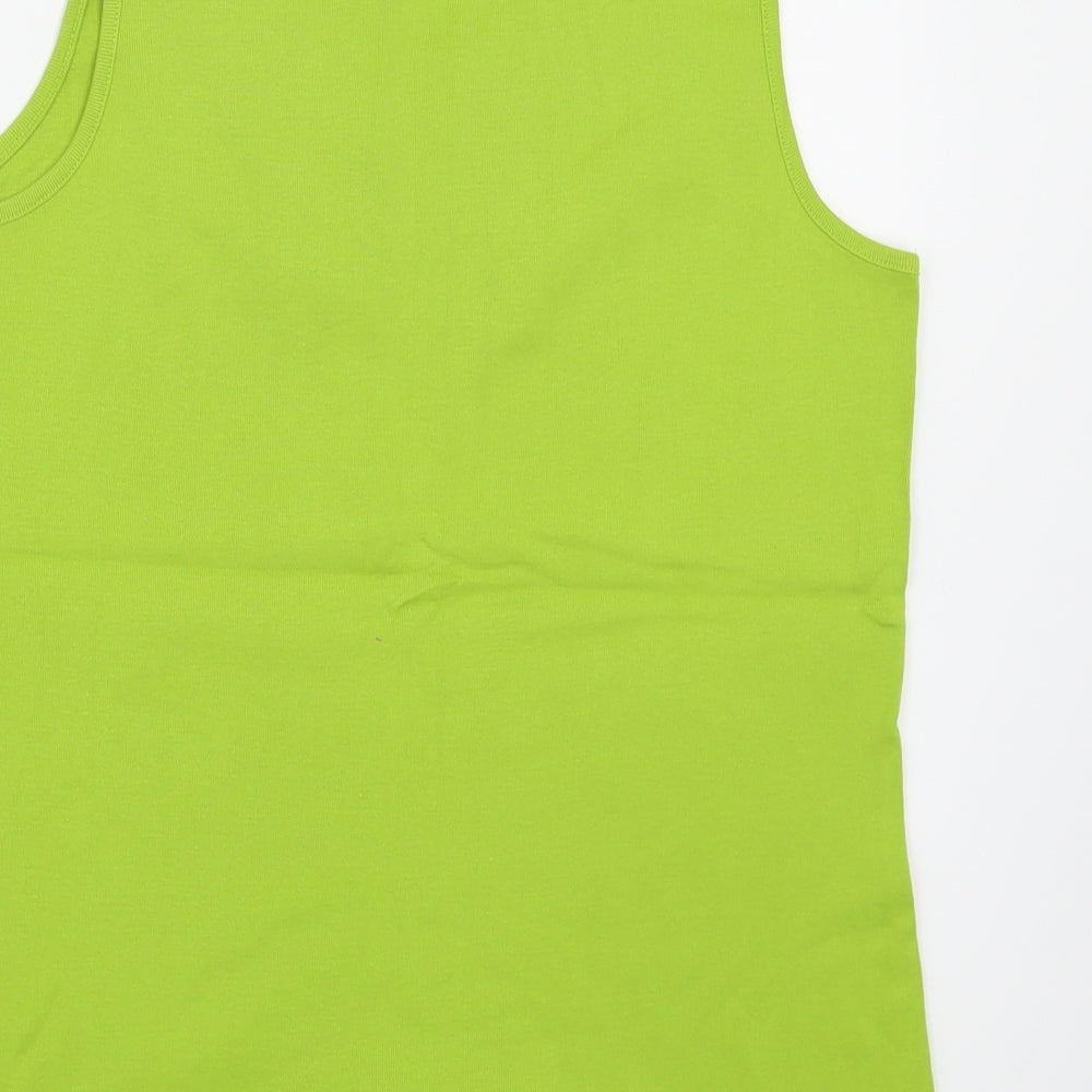 David Emanuel Womens Green  100% Cotton Basic Tank Size 18 Scoop Neck