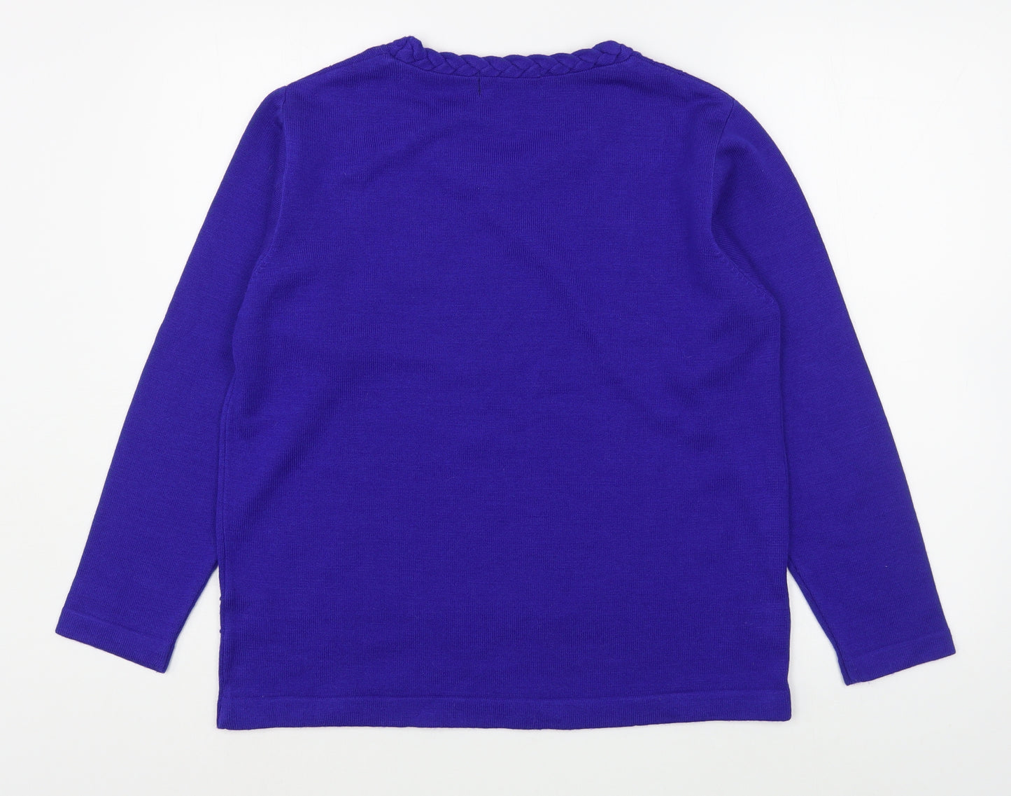 Akal Collection Womens Blue Round Neck  Acrylic Pullover Jumper Size S