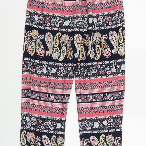 Exhibit Womens Multicoloured Paisley Polyester Harem Trousers Size 14 L27 in Regular