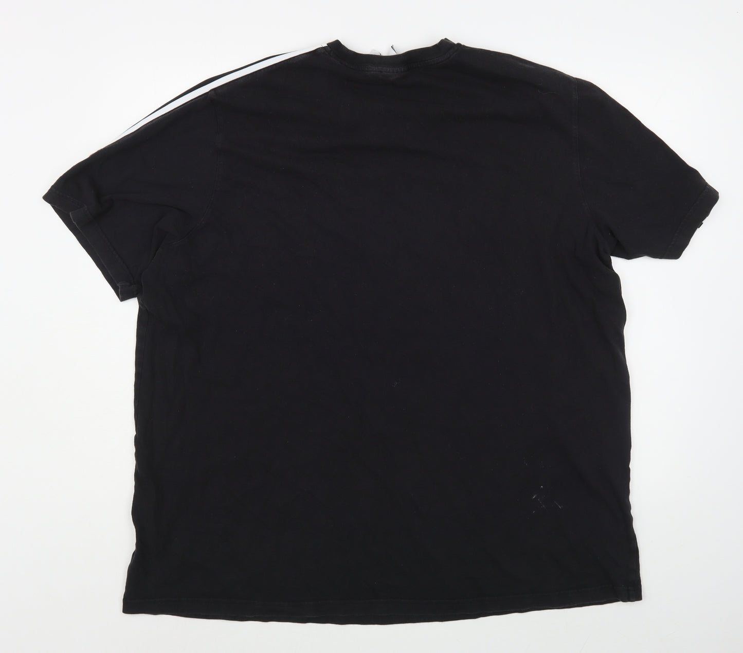 adidas Mens Black  Cotton  T-Shirt Size 2XL Round Neck