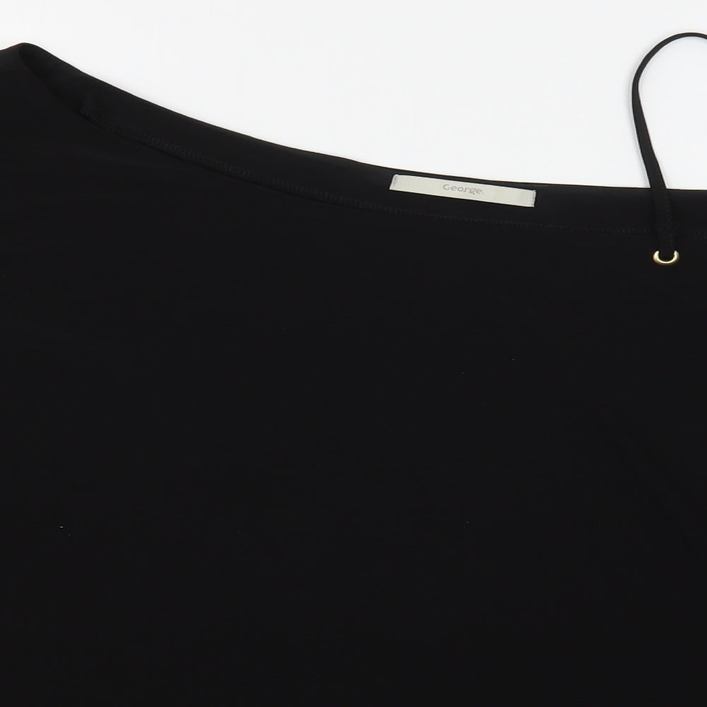 George Womens Black  Polyester Basic Blouse Size 24 Off the Shoulder