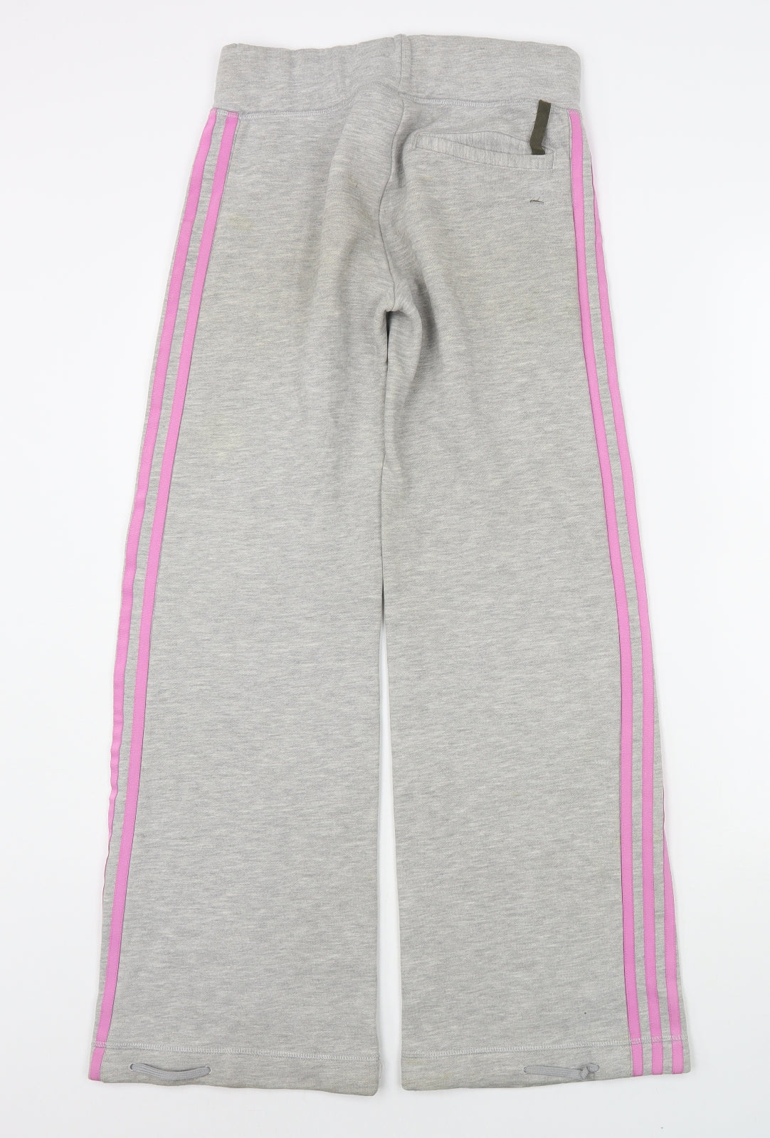 adidas Womens Grey  Cotton Jogger Trousers Size 8 L30 in Regular Tie