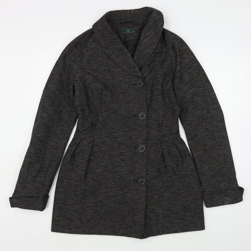 Evie Belle Womens Grey   Overcoat Coat Size 12  Button